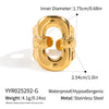 Geometric Casual Party Business Daily Wear Ring For Girls Stainless Steel 18K Gold Hand Jewelry Electroplated
