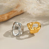 Geometric Casual Party Business Daily Wear Ring For Girls Stainless Steel 18K Gold Hand Jewelry Electroplated