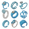 Geometric Constellation Open Stacked Ring Candy Color Resin Plastic Fashion Ring For Unisex