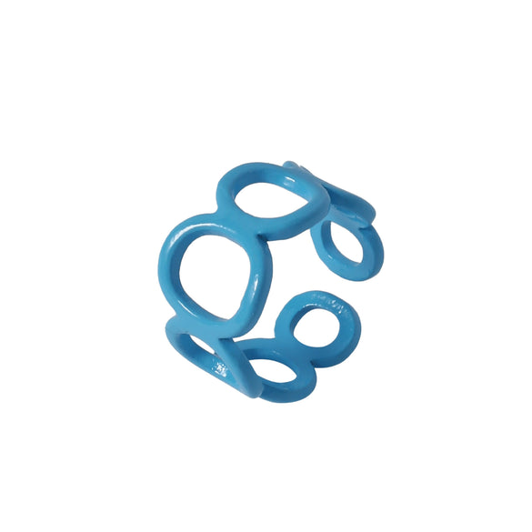 Geometric Constellation Open Stacked Ring Candy Color Resin Plastic Fashion Ring For Unisex