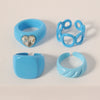 Geometric Constellation Open Stacked Ring Candy Color Resin Plastic Fashion Ring For Unisex