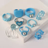 Geometric Constellation Open Stacked Ring Candy Color Resin Plastic Fashion Ring For Unisex
