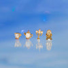 Geometric Copper Candle Earrings Set With Microset Zircon For Women