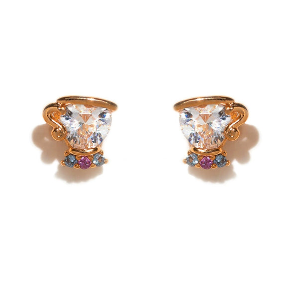 Geometric Copper Candle Earrings Set With Microset Zircon For Women