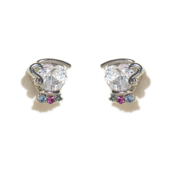 Geometric Copper Candle Earrings Set With Microset Zircon For Women