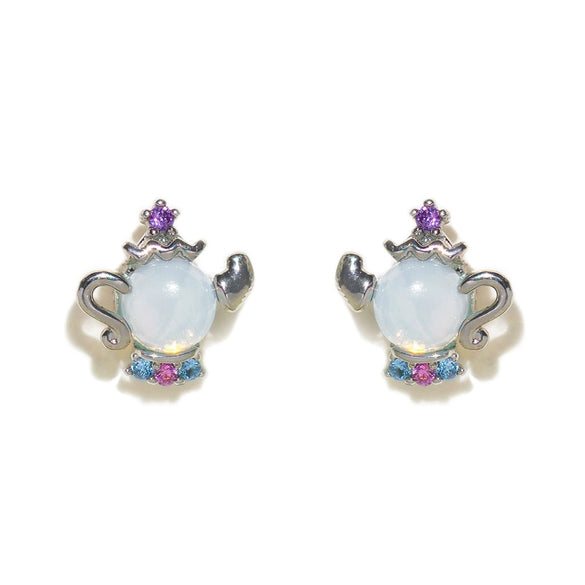 Geometric Copper Candle Earrings Set With Microset Zircon For Women