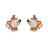 Geometric Copper Candle Earrings Set With Microset Zircon For Women
