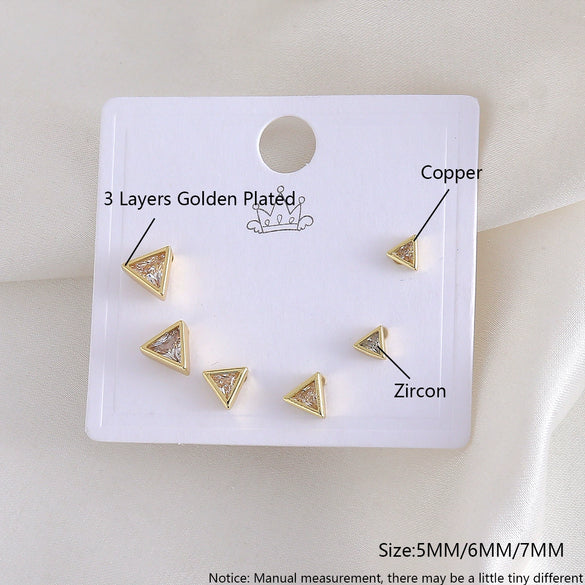 Geometric Copper Earrings Set Electroplated For Women
