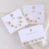 Geometric Copper Earrings Set Electroplated For Women