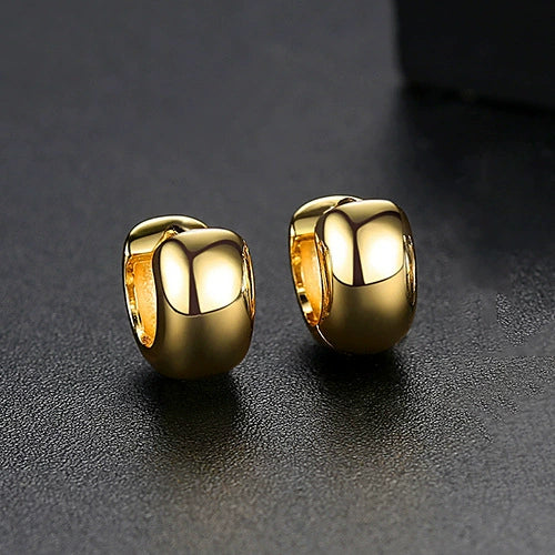 Geometric Copper Earrings With Glossy Electroplated Finish And Simple Style For Women Wholesale