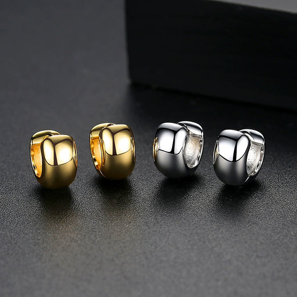 Geometric Copper Earrings With Glossy Electroplated Finish And Simple Style For Women Wholesale