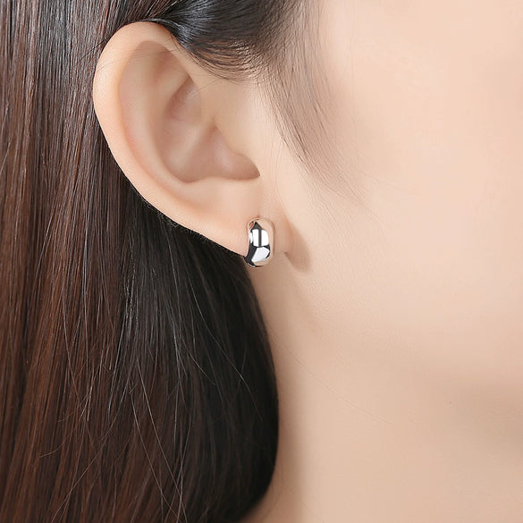 Geometric Copper Earrings With Glossy Electroplated Finish And Simple Style For Women Wholesale