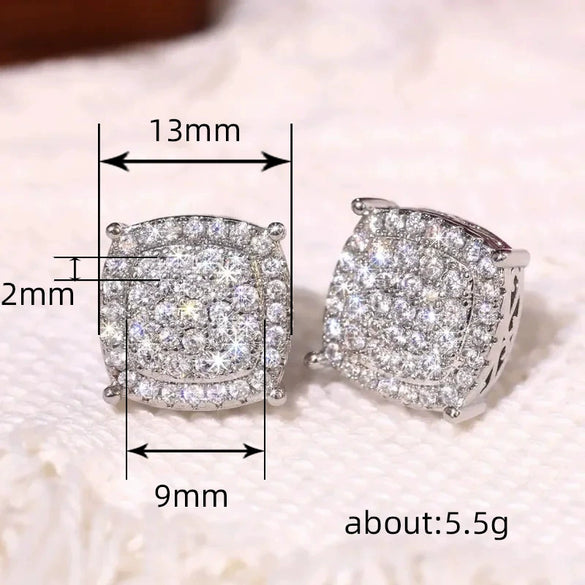 Geometric Copper Earrings With Zirconia For Women