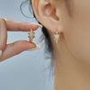 Geometric Copper Inlaid Zircon Electroplated Women's Earrings