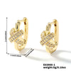 Geometric Copper Inlaid Zircon Electroplated Women's Earrings