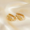 Geometric Copper Inlaid Zircon Electroplated Women's Earrings