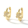 Geometric Copper Inlaid Zircon Electroplated Women's Earrings
