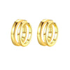 Geometric Copper Plated With Real Gold Electroplated Hoop Earrings