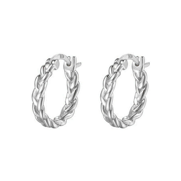 Geometric Copper Plated With Real Gold Electroplated Hoop Earrings