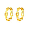 Geometric Copper Plated With Real Gold Electroplated Hoop Earrings