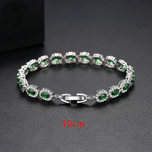 Geometric Copper Zircon Bracelet Electroplated Elegant Fashion Bracelet For Women