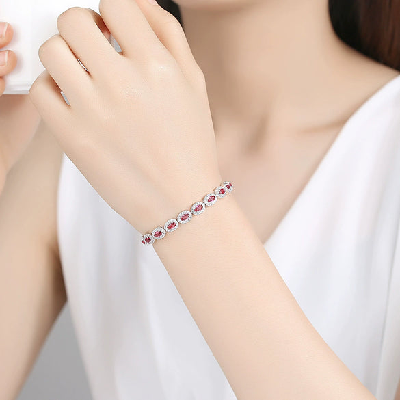 Geometric Copper Zircon Bracelet Electroplated Elegant Fashion Bracelet For Women