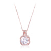 Geometric Copper Zircon Micro Inlay Pendant Necklace With Cross Chain And Light Luxury Jewelry Design