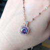 Geometric Copper Zircon Micro Inlay Pendant Necklace With Cross Chain And Light Luxury Jewelry Design