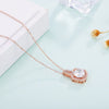 Geometric Copper Zircon Micro Inlay Pendant Necklace With Cross Chain And Light Luxury Jewelry Design