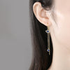 Geometric Copper Zircon Tassel Drop Earrings For Women Minimalist Long Statement Jewelry