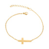 Geometric Cross Bracelet In Electroplated Stainless Steel Retro Unisex Fashion Hand Jewelry