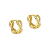 Geometric Cross Hoop Ear Cuffs For Women With Silver Needle And Copper Electroplated Winding Design Fashion Earrings