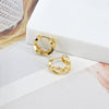 Geometric Cross Hoop Ear Cuffs For Women With Silver Needle And Copper Electroplated Winding Design Fashion Earrings