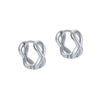 Geometric Cross Hoop Ear Cuffs For Women With Silver Needle And Copper Electroplated Winding Design Fashion Earrings