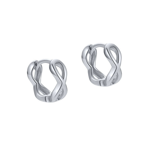 Geometric Cross Hoop Ear Cuffs For Women With Silver Needle And Copper Electroplated Winding Design Fashion Earrings