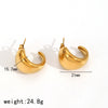 Geometric Cshaped Stainless Steel Electroplated Women's Earrings