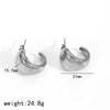 Geometric Cshaped Stainless Steel Electroplated Women's Earrings
