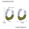 Geometric Cshaped 316L Stainless Steel Halfdrop Oil Ear Stud Earrings For Women Niche Elegant 18K Gold Plated