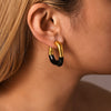 Geometric Cshaped 316L Stainless Steel Halfdrop Oil Ear Stud Earrings For Women Niche Elegant 18K Gold Plated