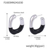 Geometric Cshaped 316L Stainless Steel Halfdrop Oil Ear Stud Earrings For Women Niche Elegant 18K Gold Plated