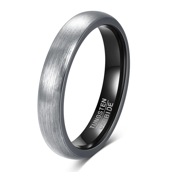 Geometric Curved Sand Surface Tungsten Steel Ring With Electroplated Finish Simple Fashion Jewelry For Women And Men Wholesale
