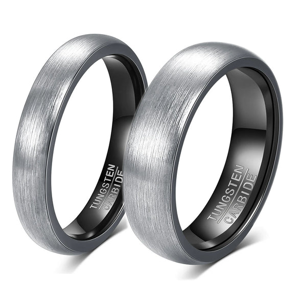 Geometric Curved Sand Surface Tungsten Steel Ring With Electroplated Finish Simple Fashion Jewelry For Women And Men Wholesale
