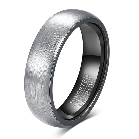 Geometric Curved Sand Surface Tungsten Steel Ring With Electroplated Finish Simple Fashion Jewelry For Women And Men Wholesale