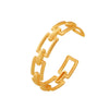 Geometric Cut Out Chain Open Bracelet 316L Stainless Steel 18K Gold Plated Jewelry