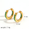 Geometric Diamond Zircon Stainless Steel Earrings Electroplated Highend Style