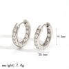 Geometric Diamond Zircon Stainless Steel Earrings Electroplated Highend Style