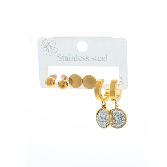 Geometric Disc Earrings Titanium Steel Electroplating Feminine Design