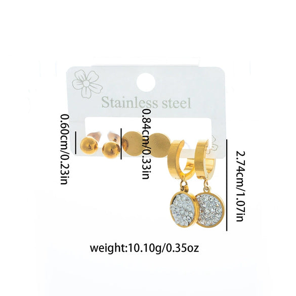 Geometric Disc Earrings Titanium Steel Electroplating Feminine Design