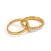 Geometric Double Layer Titanium Steel Ring With Diamond Encrusted Light Luxury Design And Pvd Vacuum Real Gold Electroplating