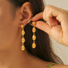 Geometric Dropshaped Tassel Copper 18K Gold Plated Earrings For Women